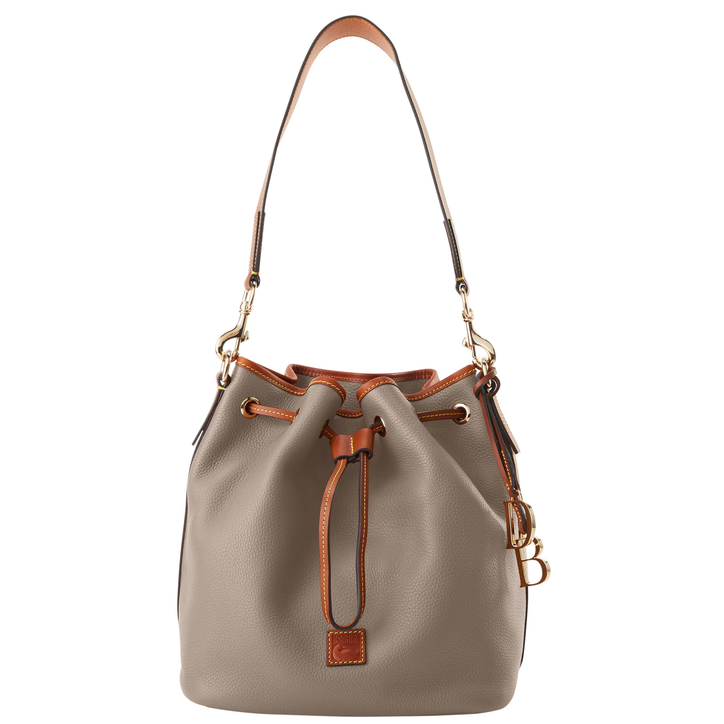 Dooney & Bourke Women's Pebble Grain Drawstring Leather Shoulder Bag in Taupe