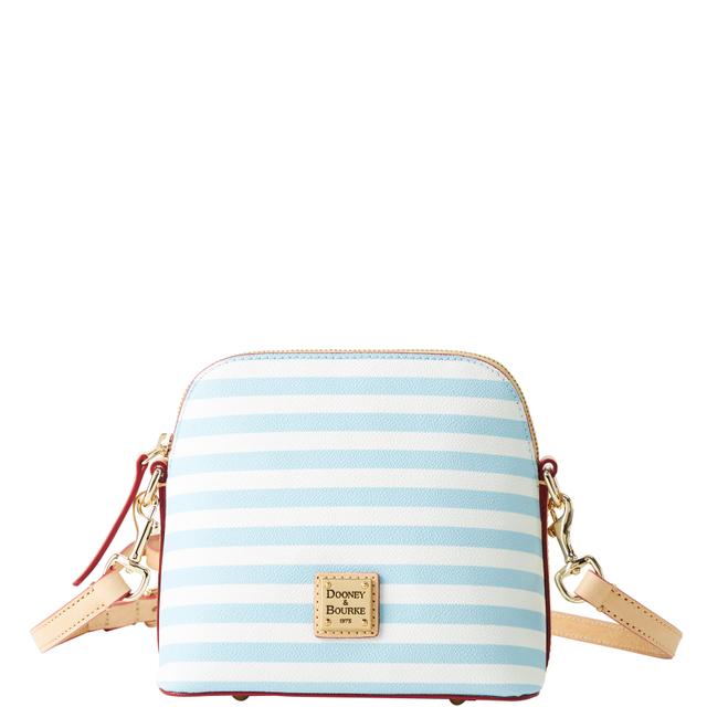 Dooney & Bourke Women's Skipper Domed Crossbody Coated Cotton Shoulder Bag in Pale Blue