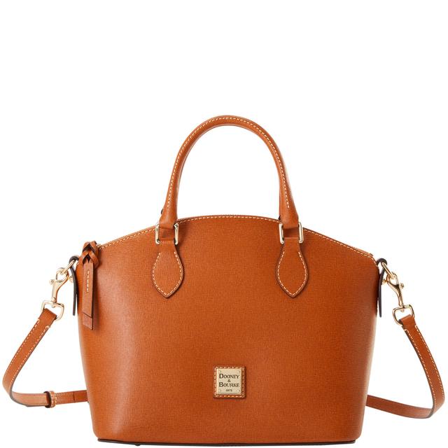 Dooney & Bourke Women's Saffiano Geena Leather Satchel Bag in Natural