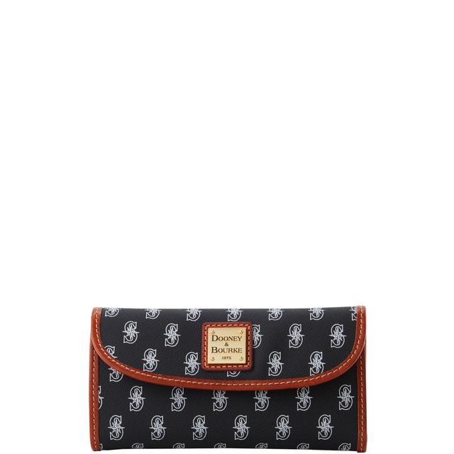 Dooney & Bourke Women's MLB Mariners Continental Coated Cotton Clutch Bag in Black