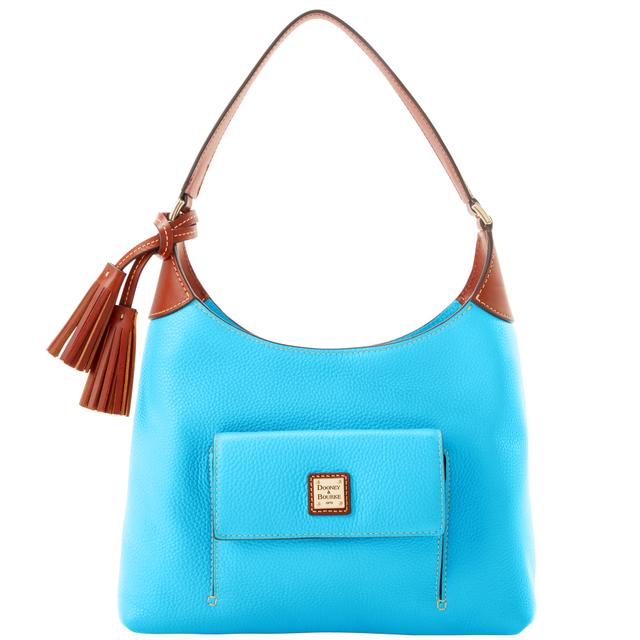Dooney & Bourke Women's Pebble Grain Small Hobo Leather Shoulder Bag in Sky Blue