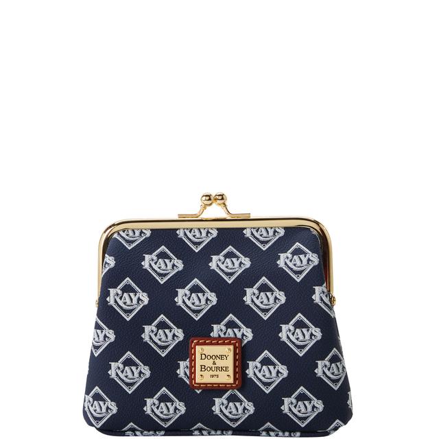 Dooney & Bourke Women's MLB Rays Large Framed Purse in Navy, Coated Cotton