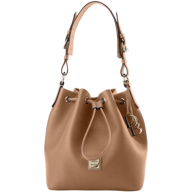 Dooney & Bourke Women's Sorrento Drawstring Leather Shoulder Bag in Taupe