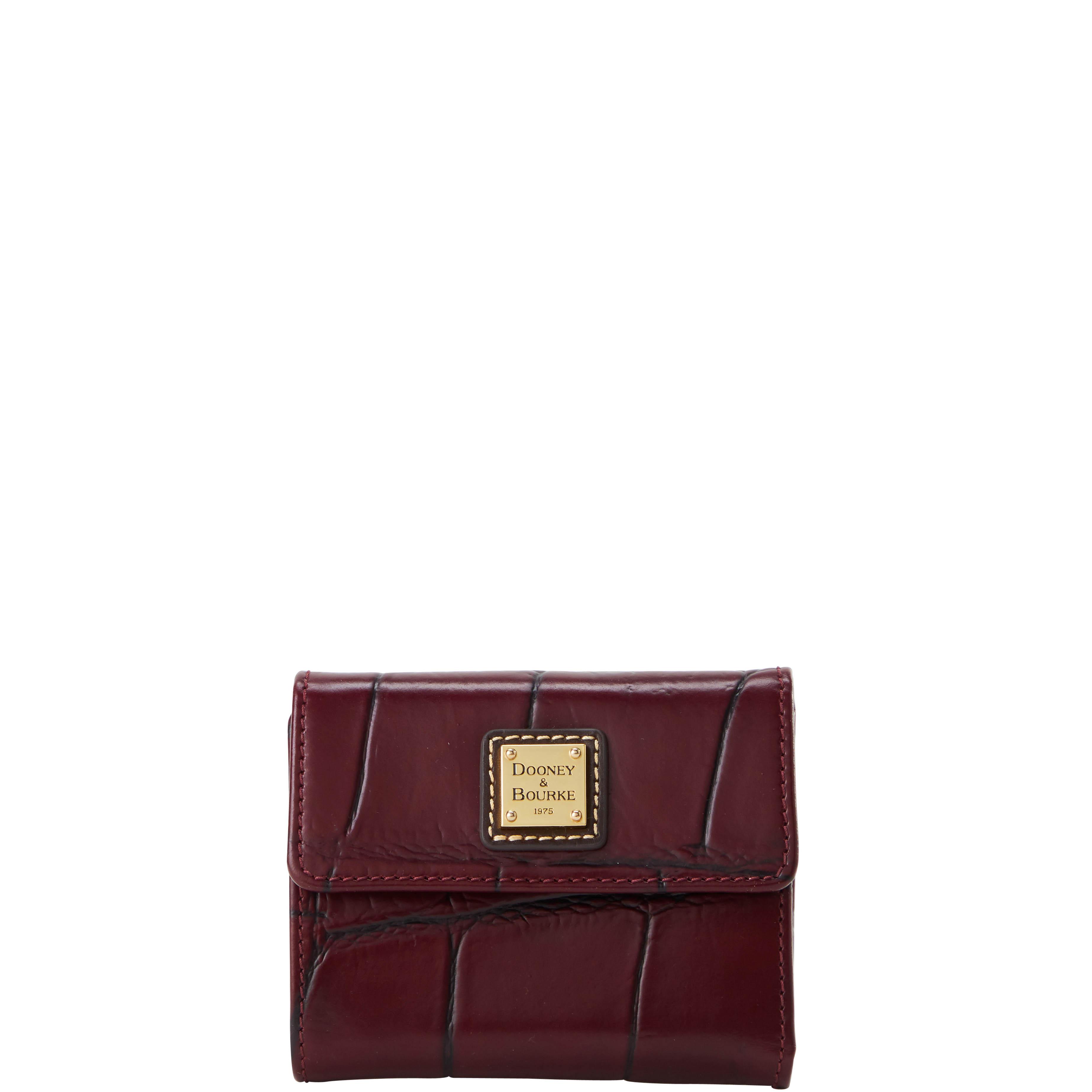 Dooney & Bourke Women's Denison Small Flap Leather Wallet in Bordeaux