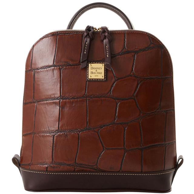 Dooney & Bourke Women's Denison Zip Pod Leather Backpack in Cognac