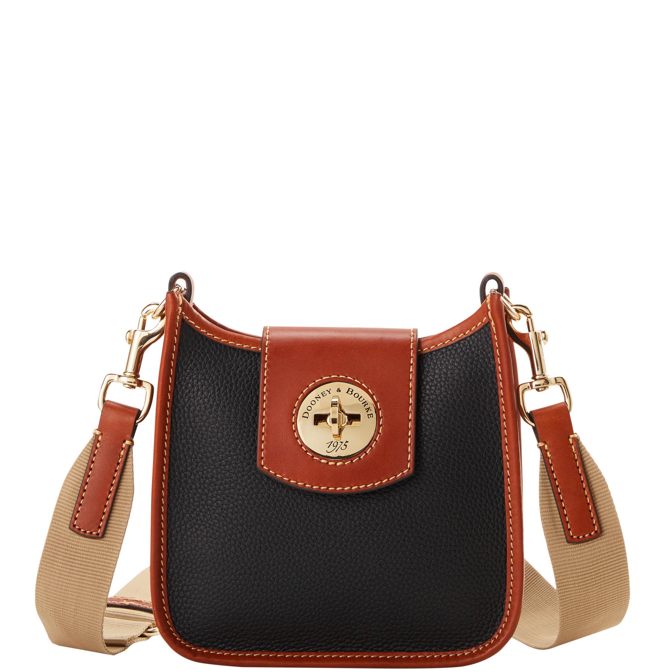 Dooney & Bourke Women's Pebble Turnlock Leather Messenger 20 Bag in Black