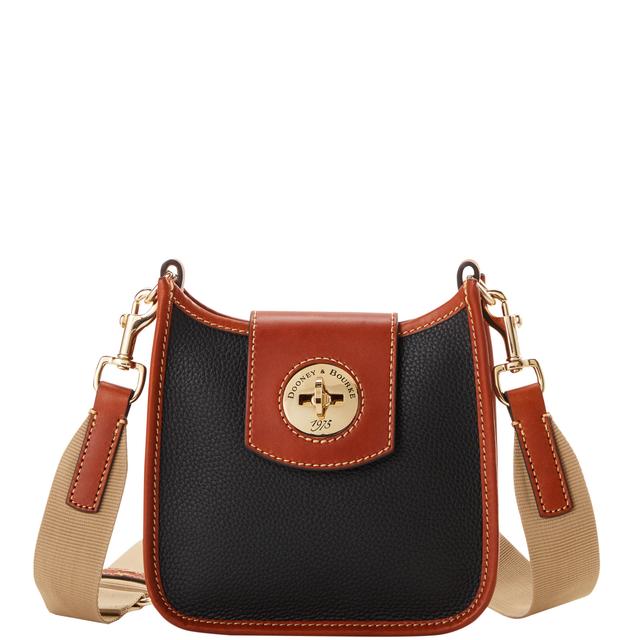 Dooney & Bourke Women's Pebble Turnlock Leather Messenger 20 Bag in Black