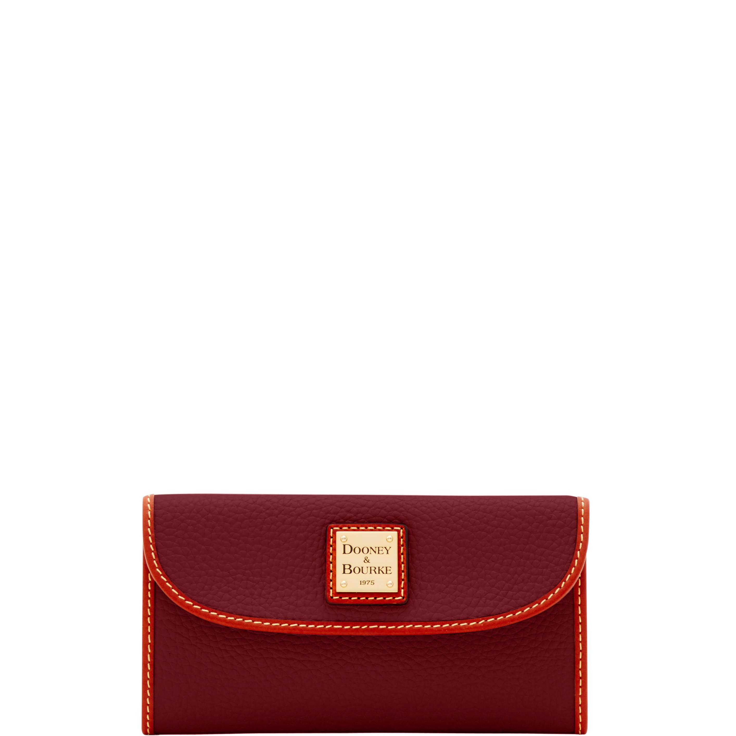 Dooney & Bourke Women's Pebble Grain Continental Leather Clutch Bag in Bordeaux