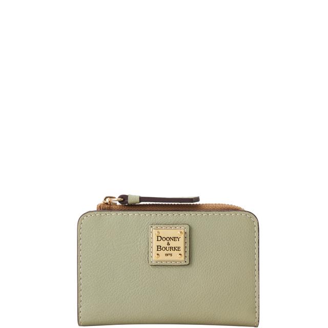 Dooney & Bourke Women's Sorrento Zip Credit Card Leather Wallet 12 in Light Green