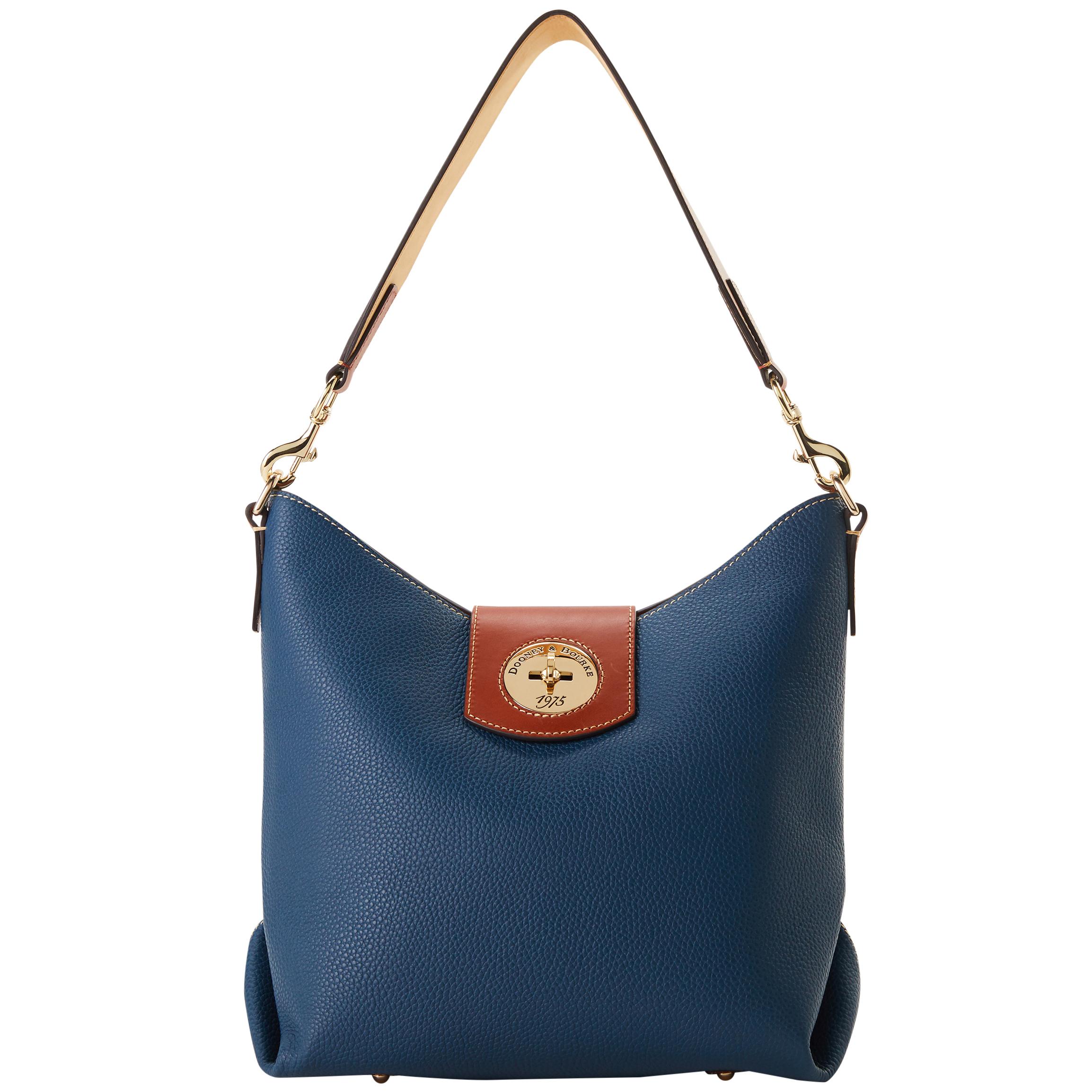 Dooney & Bourke Women's Pebble Turnlock Sac 30 Leather Shoulder Bag in Jeans