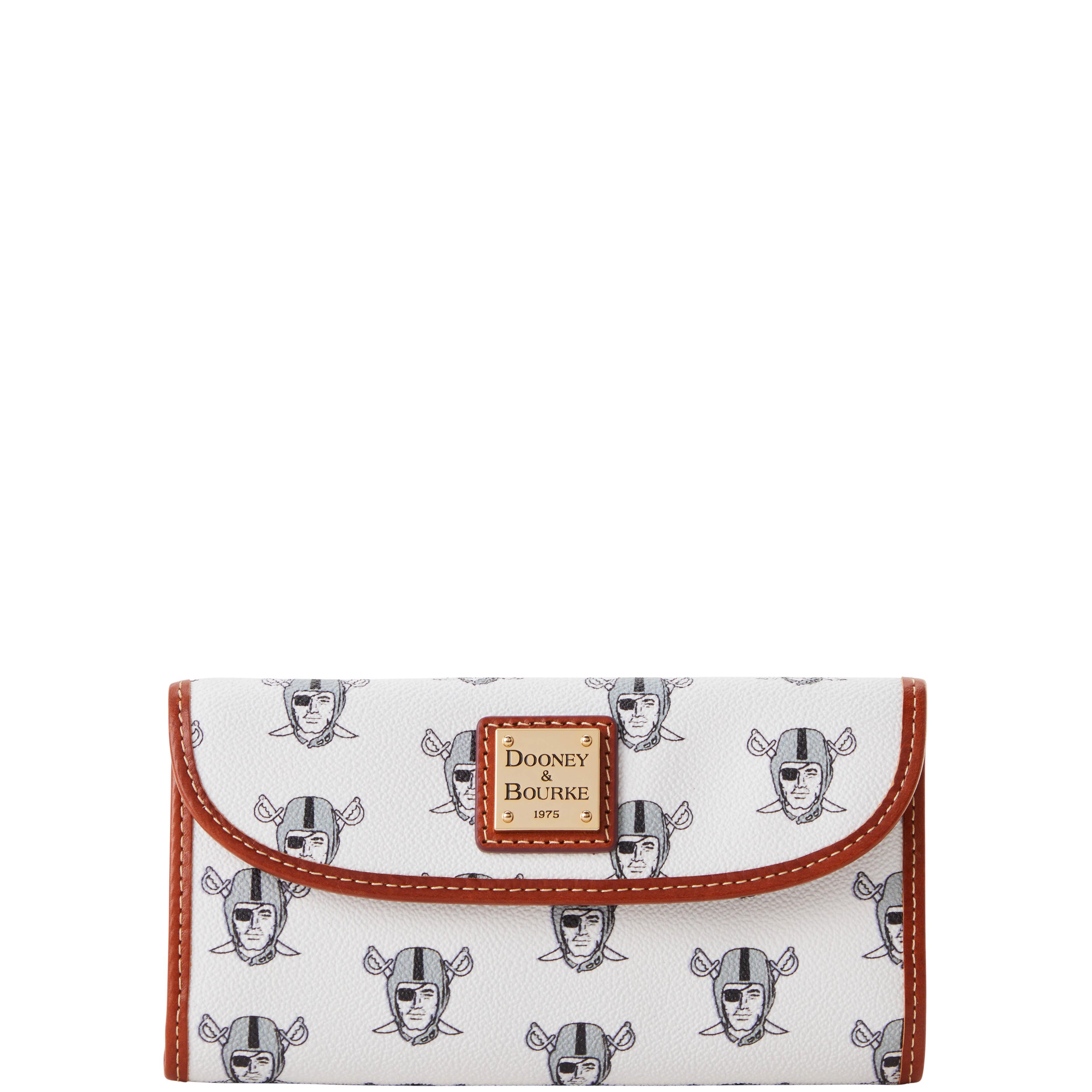 Dooney & Bourke Women's NFL Raiders Continental Coated Cotton Clutch Bag in White