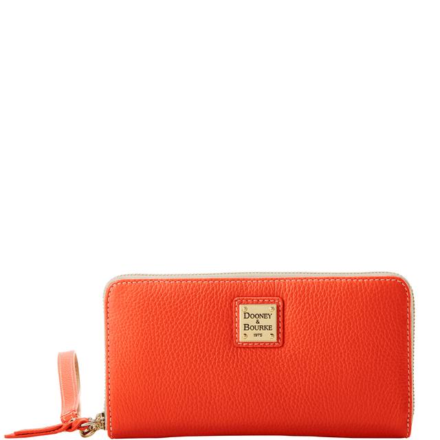 Dooney & Bourke Women's Lucca Leather Large Zip Around Wristlet in Persimmon