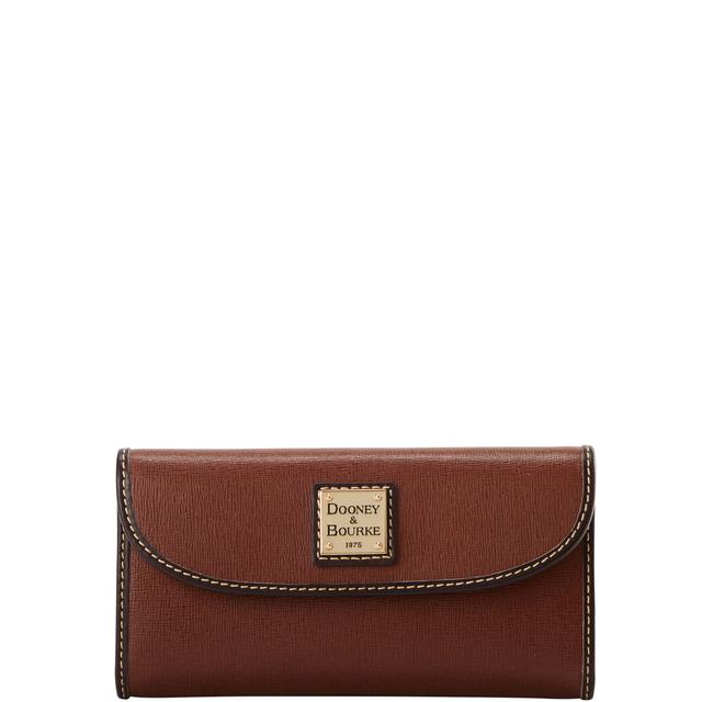 Dooney & Bourke Women's Saffiano Continental Leather Clutch in Amber