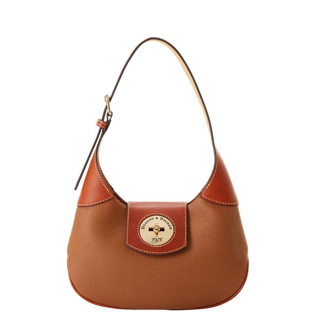 Dooney & Bourke Women's Pebble Turnlock Leather Hobo 26 Bag in Caramel