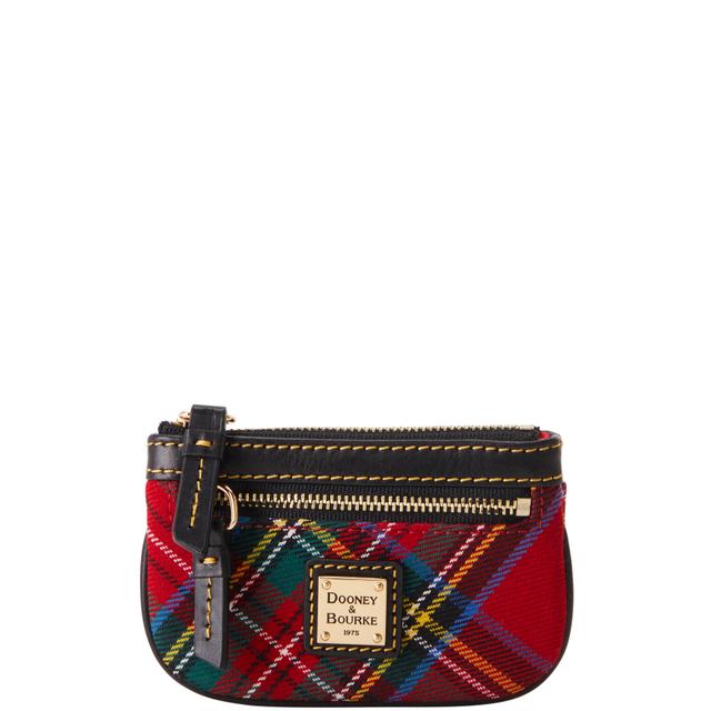 Dooney & Bourke Women's Tartan Small Coin Case in Red, Fabric