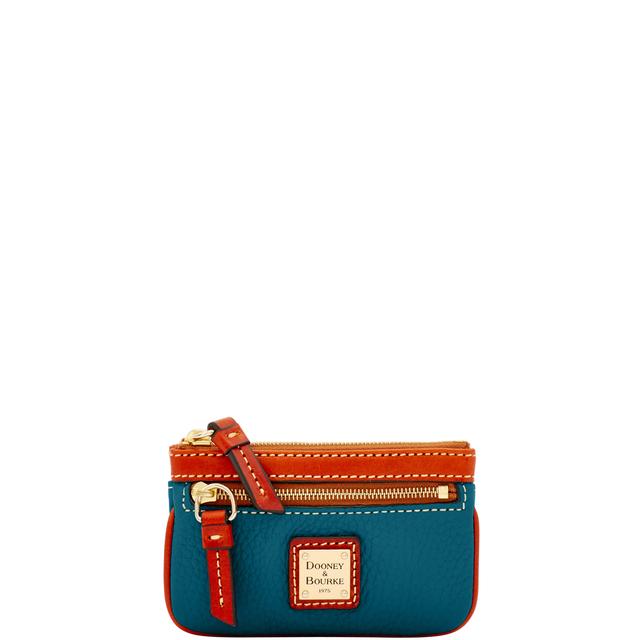 Dooney & Bourke Women's Pebble Grain Small Coin Case in Teal, Leather