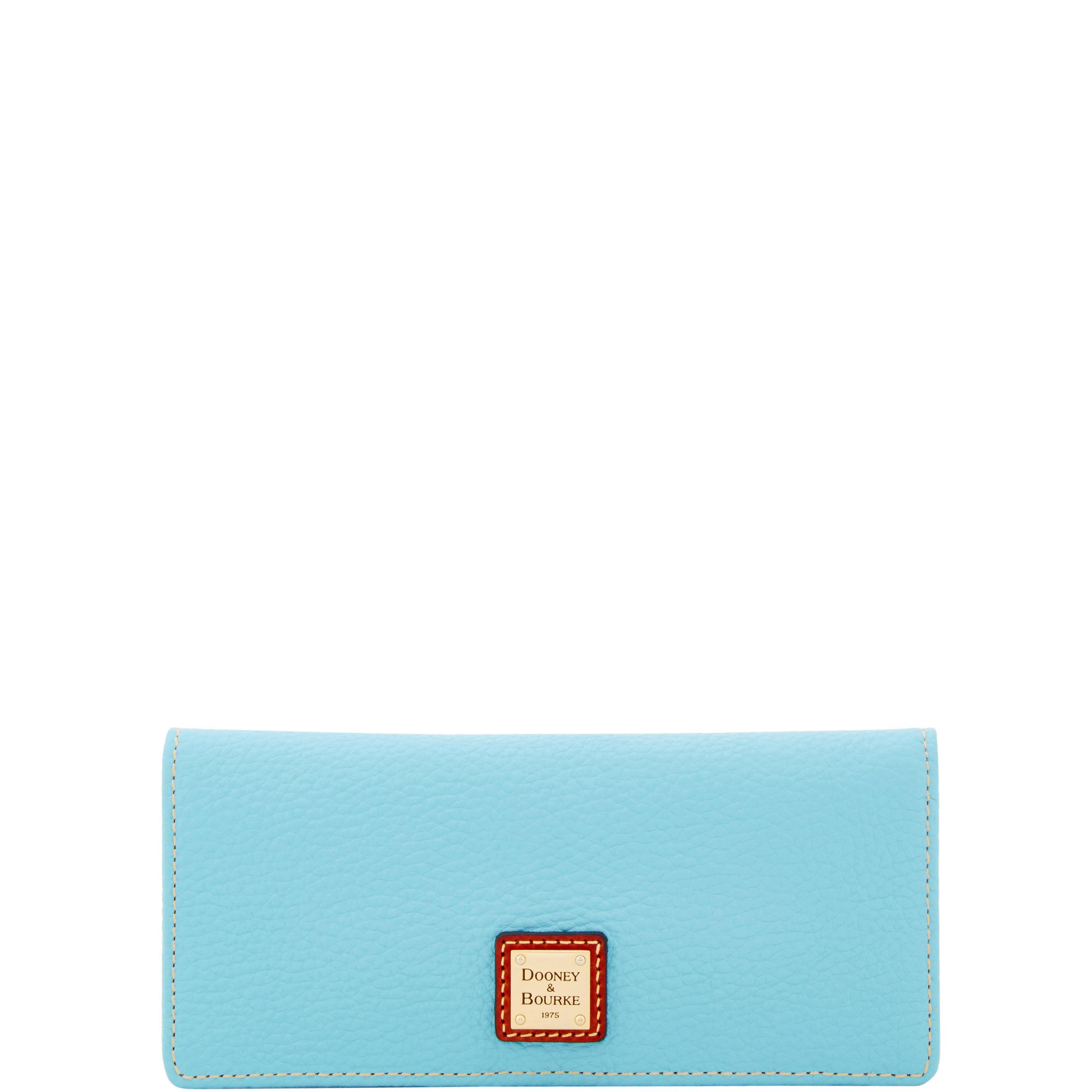 Dooney & Bourke Women's Pebble Grain Slim Leather Wallet in Caribbean Blue