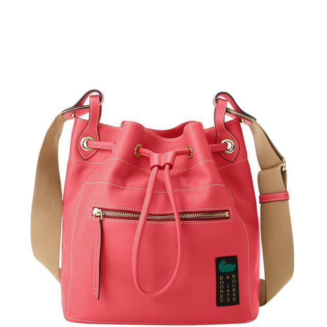 Dooney & Bourke Women's Penrose Drawstring Leather Shoulder Bag in Rouge