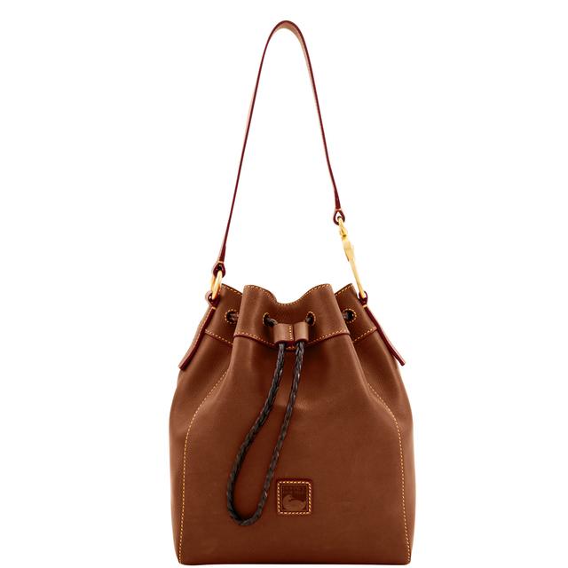 Dooney & Bourke Women's Florentine Hattie Drawstring Leather Shoulder Bag in Chestnut