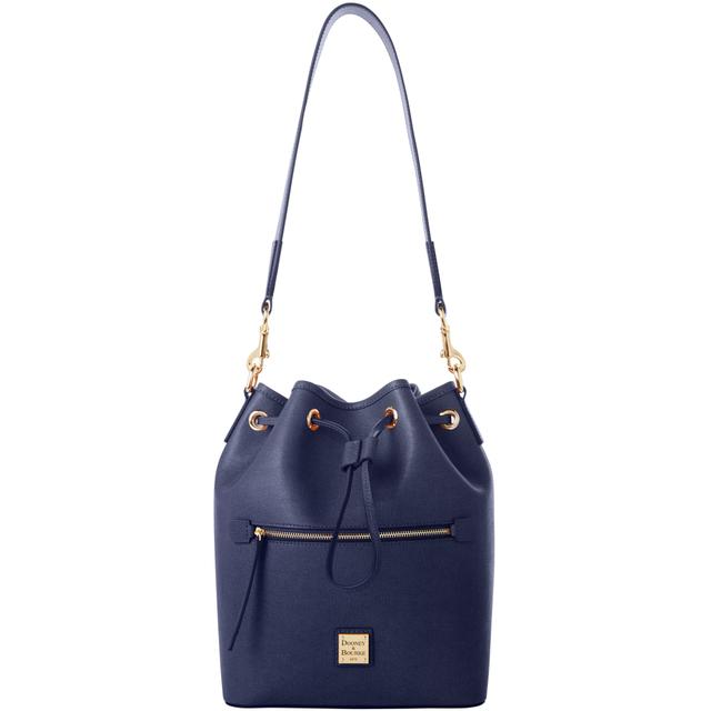Dooney & Bourke Women's Saffiano Drawstring Leather Shoulder Bag in Marine