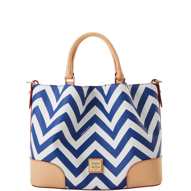 Dooney & Bourke Women's Chevron Coated Cotton Brenna Bag in Navy