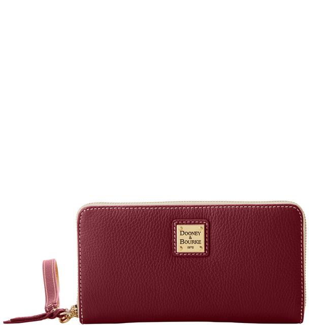 Dooney & Bourke Women's Lucca Leather Large Zip Around Wristlet in Wine