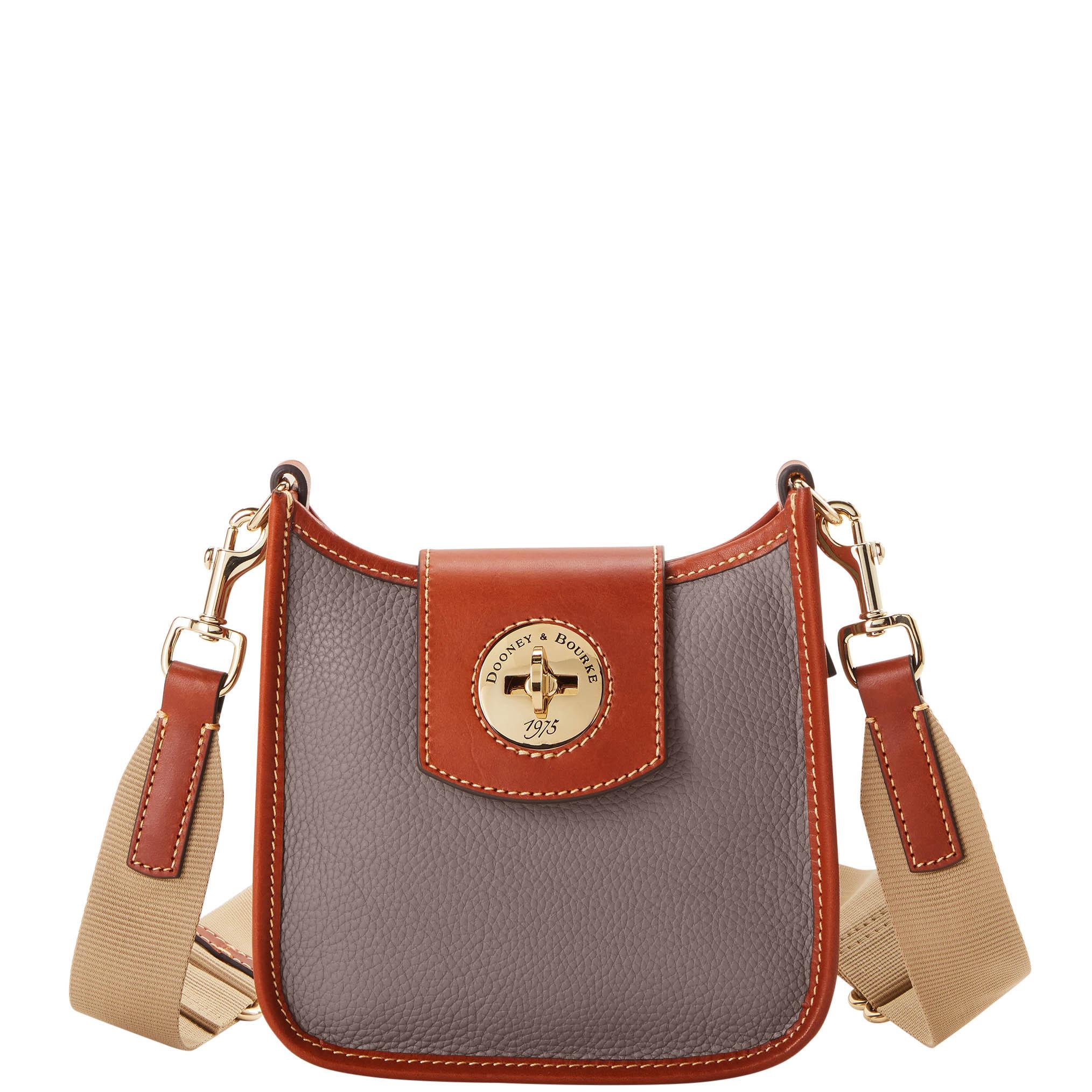 Dooney & Bourke Women's Pebble Turnlock Leather Messenger 20 Bag in Elephant