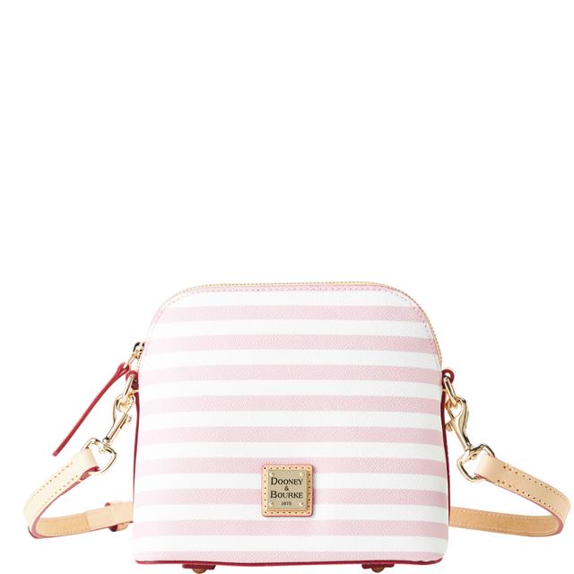 Dooney & Bourke Women's Skipper Domed Crossbody Coated Cotton Shoulder Bag in Pale Pink