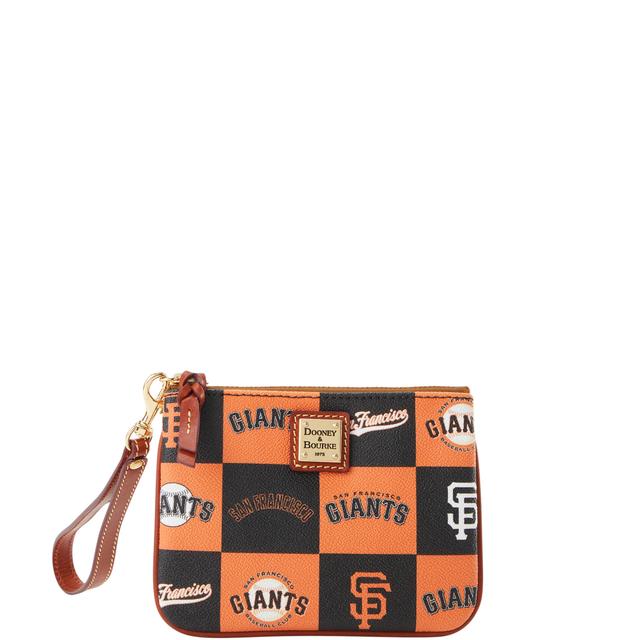 Dooney & Bourke Women's MLB Giants Stadium Coated Cotton Wristlet in Black