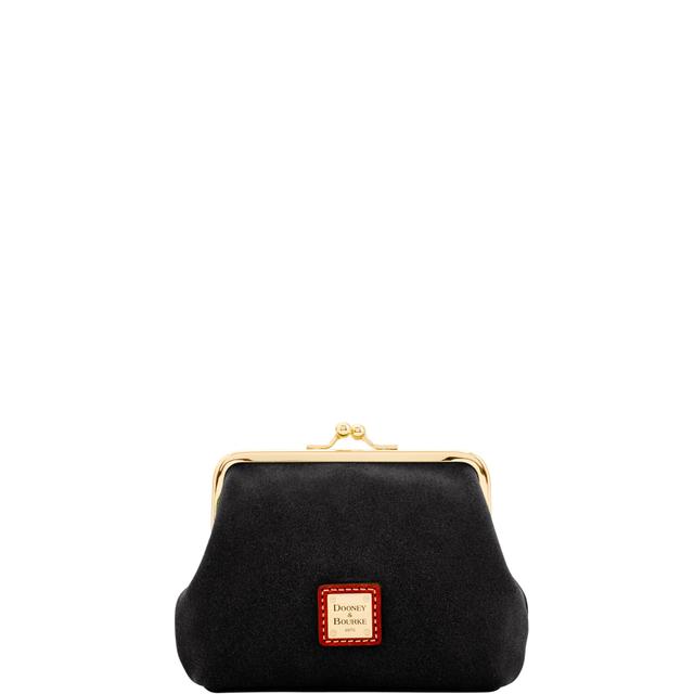 Dooney & Bourke Women's Suede Large Framed Purse in Black, Leather