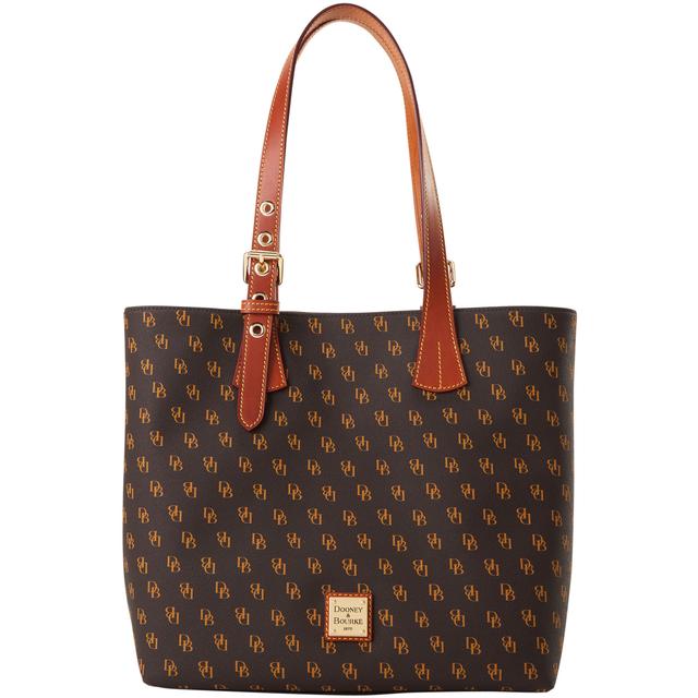 Dooney & Bourke Women's Gretta Emily Coated Cotton Tote Shopping Bag in Brown Tmoro