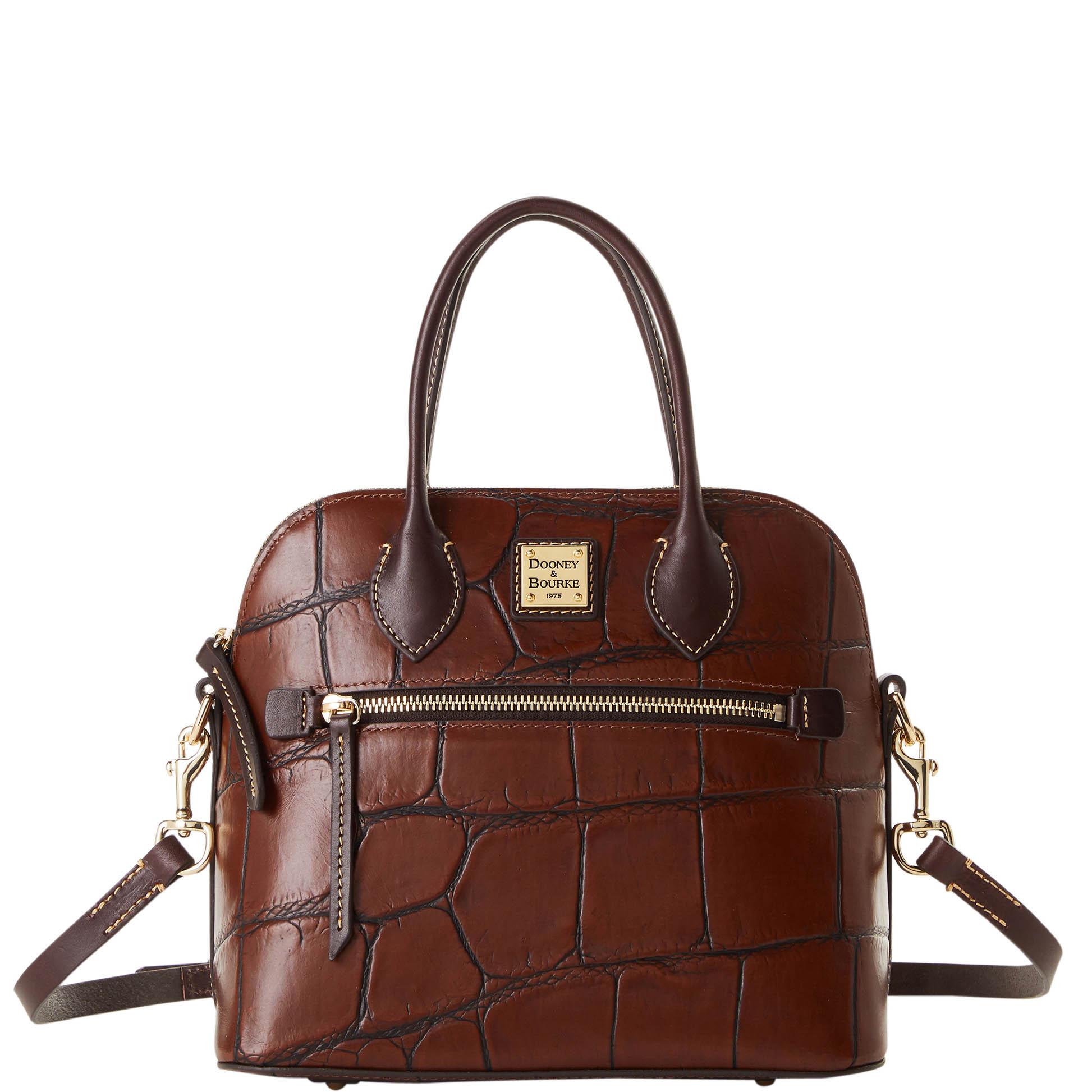 Dooney & Bourke Women's Denison Domed Leather Satchel Bag in Cognac