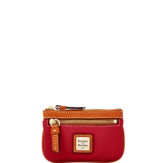 Dooney & Bourke Women's Pebble Grain Small Coin Case in Red, Leather