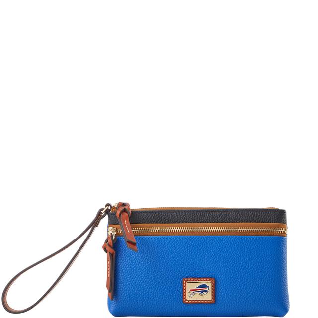 Dooney & Bourke Women's NFL Bills Double Zip Leather Wristlet in French Blue