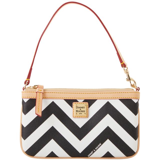 Dooney & Bourke Women's Chevron Large Slim Coated Cotton Wristlet in Black