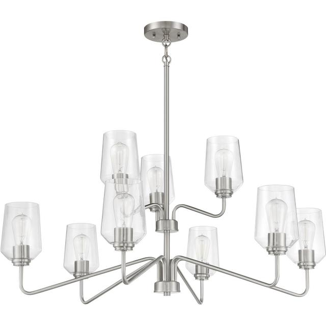 Craftmade 56129-BNK Shayna 9 Light 39 inch Brushed Polished Nickel Chandelier Ceiling Light