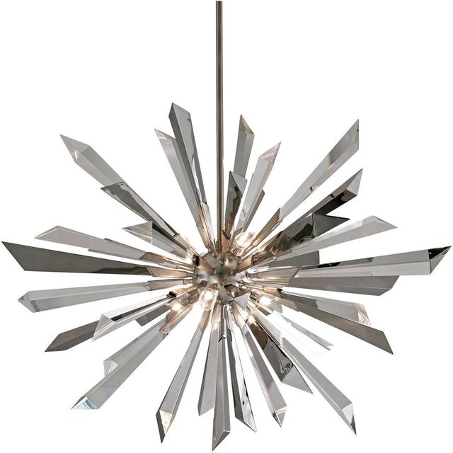 Corbett Lighting 140-48-WSL Inertia 8 Light 48 inch Warm Silver Leaf Chandelier Ceiling Light