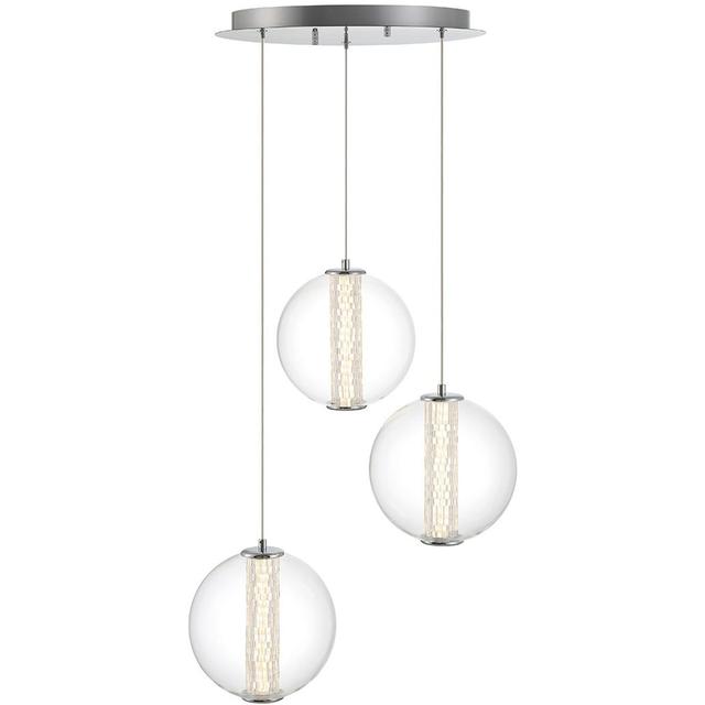Eurofase 45736-018 Atomo LED 20.5 inch Chrome Chandelier Ceiling Light