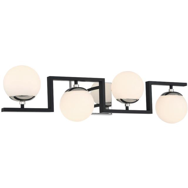 Lighting New York P5424-572 George Kovacs Alluria II 4 Light 31 inch Coal With Polished Nichel High Bath Light Wall Light P5424-572 - Open Box