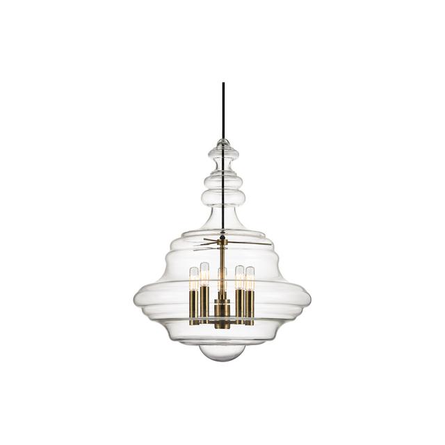 Hudson Valley 4020-AGB Washington 5 Light 20 inch Aged Brass Pendant Ceiling Light