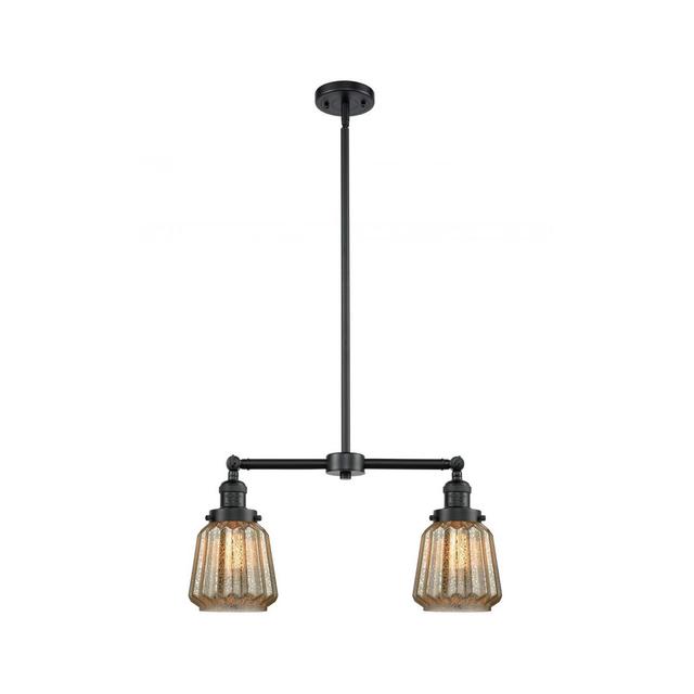 Innovations Lighting 209-OB-G146-LED Franklin Restoration Chatham LED 21 inch Oil Rubbed Bronze Chandelier Ceiling Light in Mercury Glass, Franklin Re