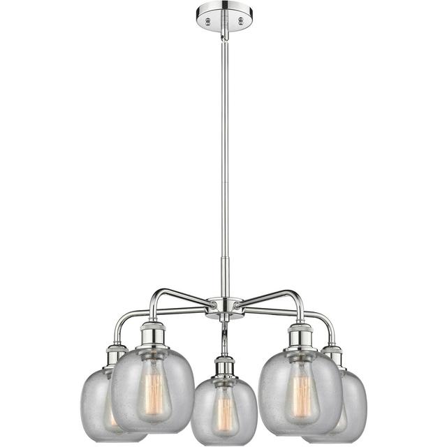 Innovations Lighting 516-5CR-PC-G104 Belfast 5 Light 24 inch Polished Chrome Chandelier Ceiling Light in Seedy