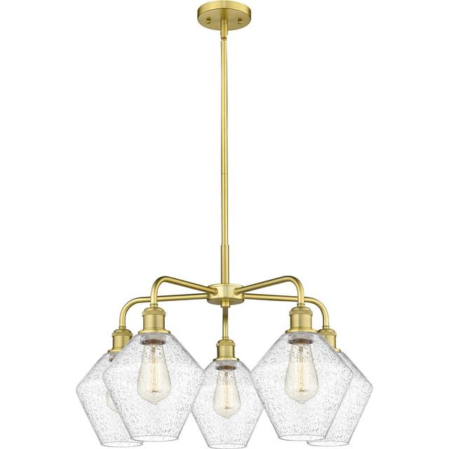 Innovations Lighting 516-5CR-SG-G654-8 Cindyrella 5 Light 26 inch Satin Gold Chandelier Ceiling Light in Seedy