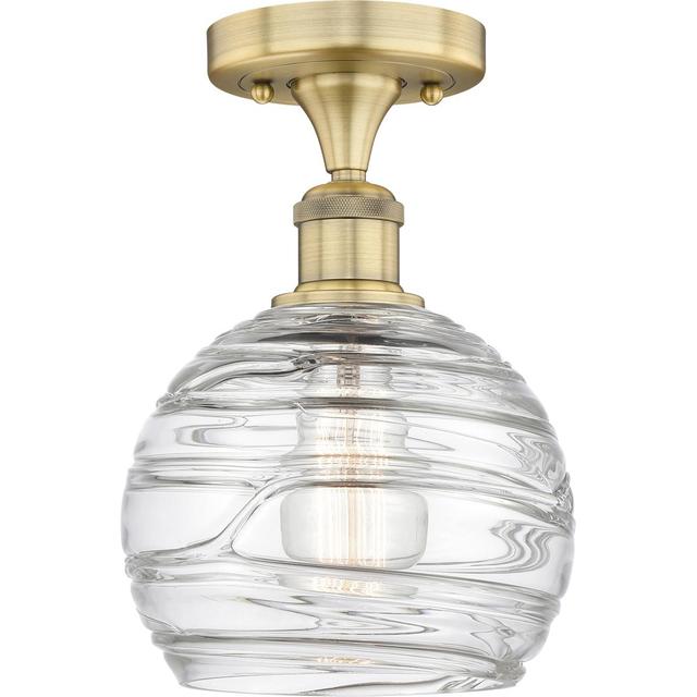 Innovations Lighting 616-1F-BB-G1213-8 Athens Deco Swirl 1 Light 8 inch Brushed Brass Semi-Flush Mount Ceiling Light