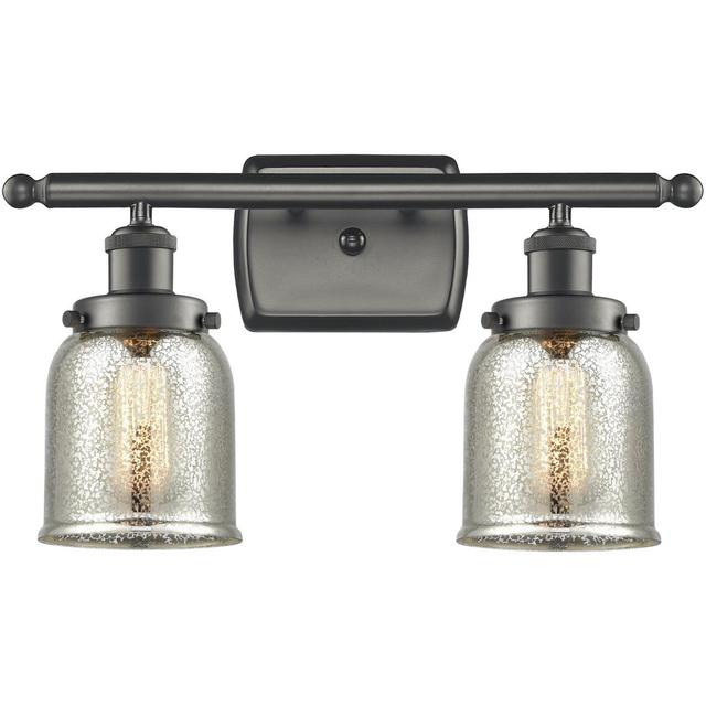 Innovations Lighting 916-2W-OB-G58 Small Bell 2 Light 16 inch Oil Rubbed Bronze Bath Vanity Light Wall Light, Ballston