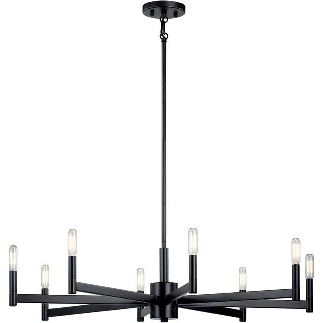 Kichler 43857BK Erzo 8 Light 36 inch Black Chandelier 1 Tier Large Ceiling Light, 1 Tier Large