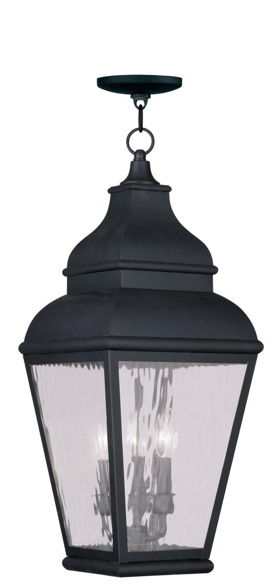 Livex Lighting 2610-04 Exeter 3 Light 10 inch Black Outdoor Pendant Lantern