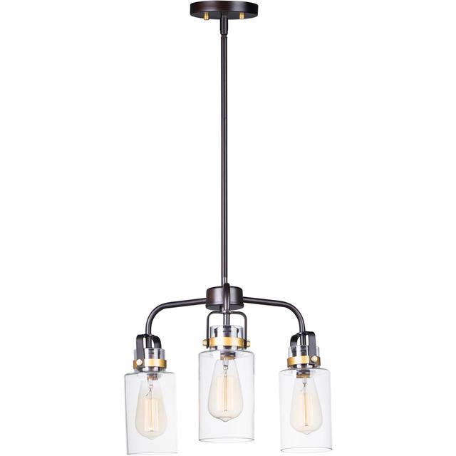Maxim Lighting 30174CLBZGLD Magnolia 3 Light 17 inch Bronze/Gold Multi-Light Pendant Ceiling Light