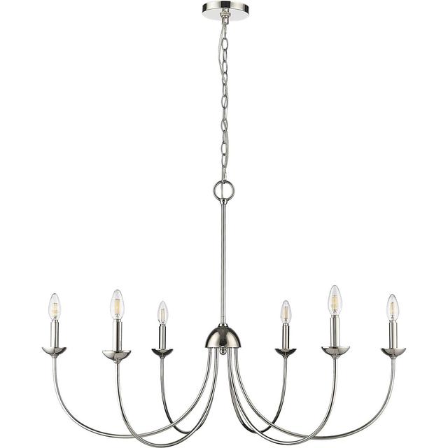 Millennium Lighting 12406-PN Huxley 6 Light 29 inch Polished Nickel Chandelier Ceiling Light