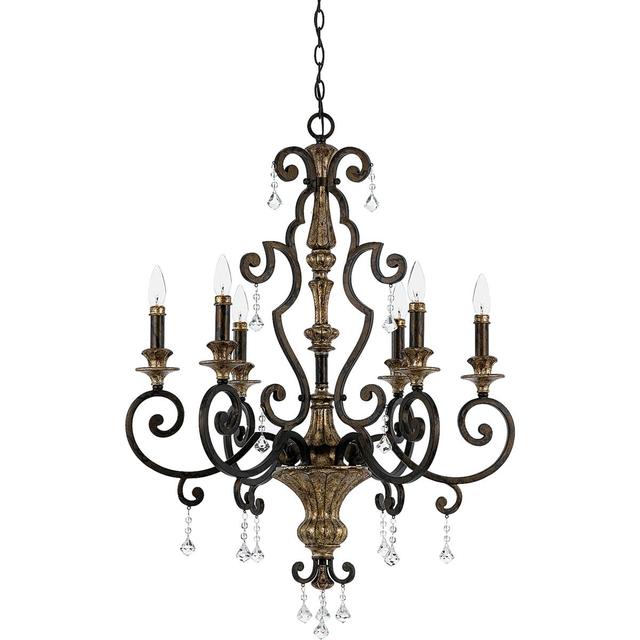 Quoizel MQ5006HL Marquette 6 Light 28 inch Heirloom Chandelier Ceiling Light